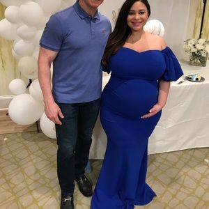 Long navy blue dress